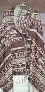 Tribal print poncho